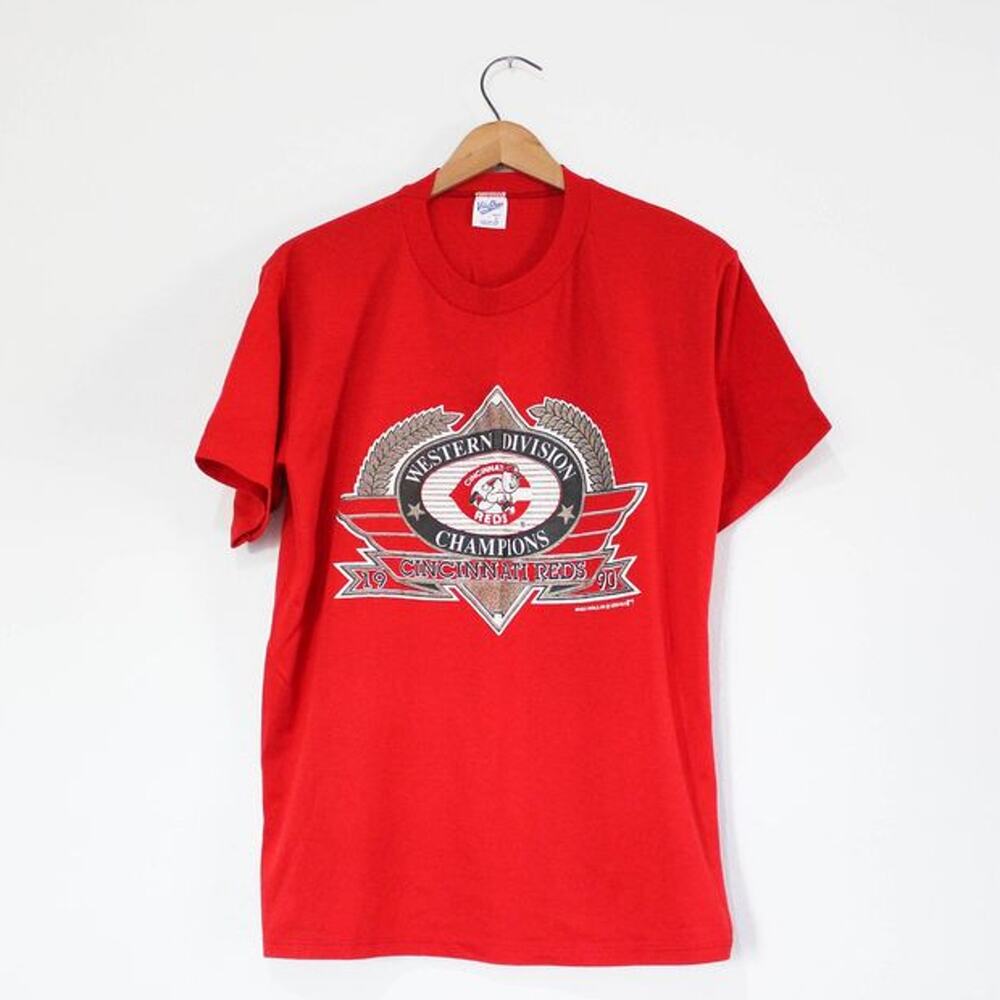 Vintage Cincinnati Reds Baseball Division Champion 1990 T Shirt Large